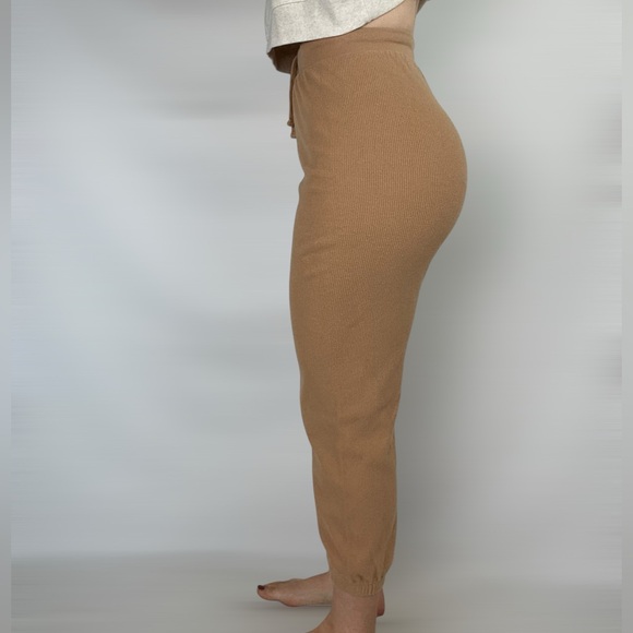 SKIMS Waffle Knit Joggers High Rise Loungewear Casual Sweatpants Tan‎ - Picture 3 of 5